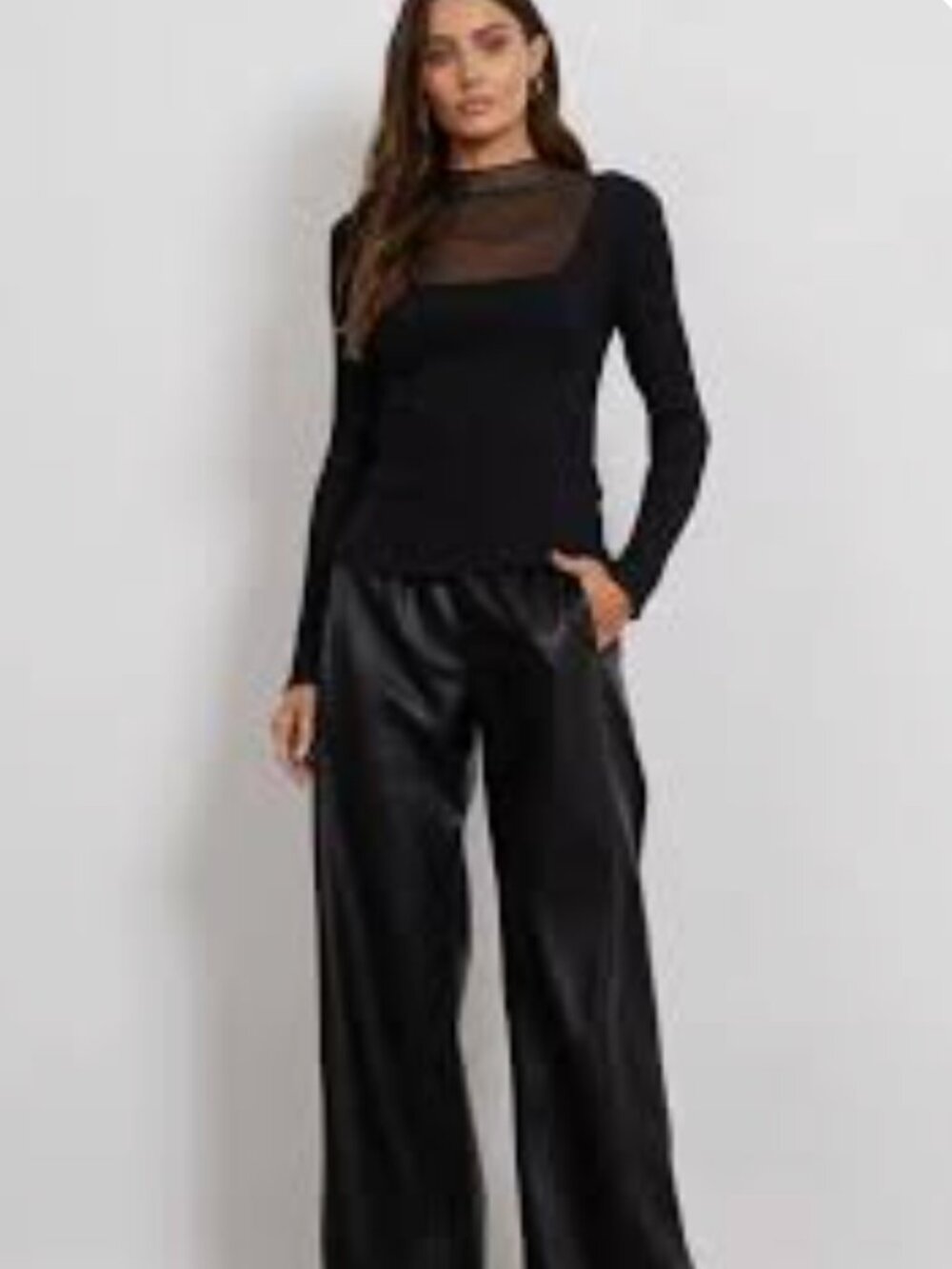 LA Made Black Lenny Mesh Top
